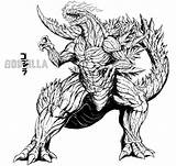 Godzilla Kaiju Colorir Coloriage Imprimer Raskrasil Desenhos Tke Gabe Monsters sketch template