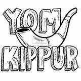 Kippur Yom Shofar Ferie Judisk Holiday Sheets Effortfulg Skissar Masks Tallit Doodle 123rf sketch template