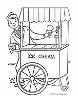 Coloring Summer Ice Cream Pages Printable Kids Shop Sheets Summertime Truck Fun Print 5th Grade Cart Color Time Worksheets Fall sketch template