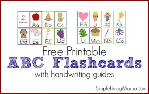 printable abc flashcards  preschoolers simple living mama