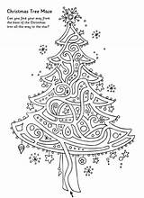 Christmas Mazes Printable Tree Kids Maze Coloring Pages Puzzle Fun Games Wordpress sketch template