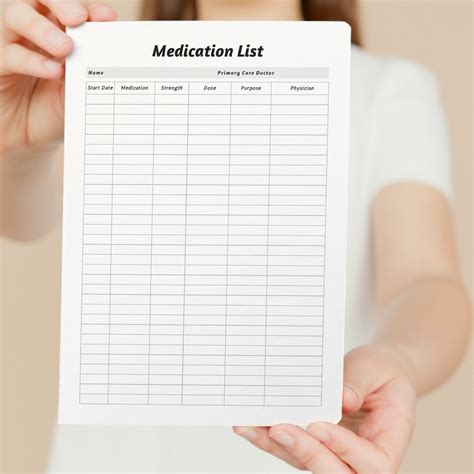 printable medication list  downloadable    etsy