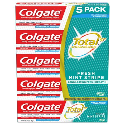 colgate total toothpaste fresh mint stripe gel  pk  oz walmart