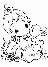 Precious Moments Coloring Pages Baby Printable Christmas Easter Animals Moment Girl Girls Boy Tell Secret Angel Sonic Kids Coloring4free Book sketch template