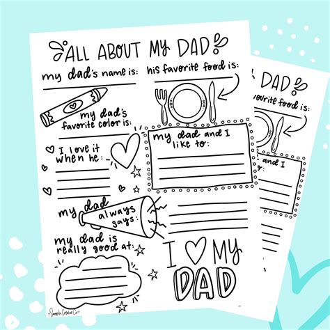 dad fill   blank printable  fathers etsy