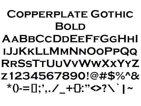font alphabet styles copperplate gothic bold
