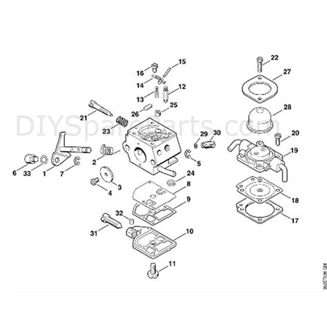 stihl fs  brushcutter fs parts diagram  carburetor cq sc cq sa