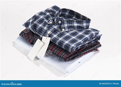 stack  folded shirts stock image image  clothing