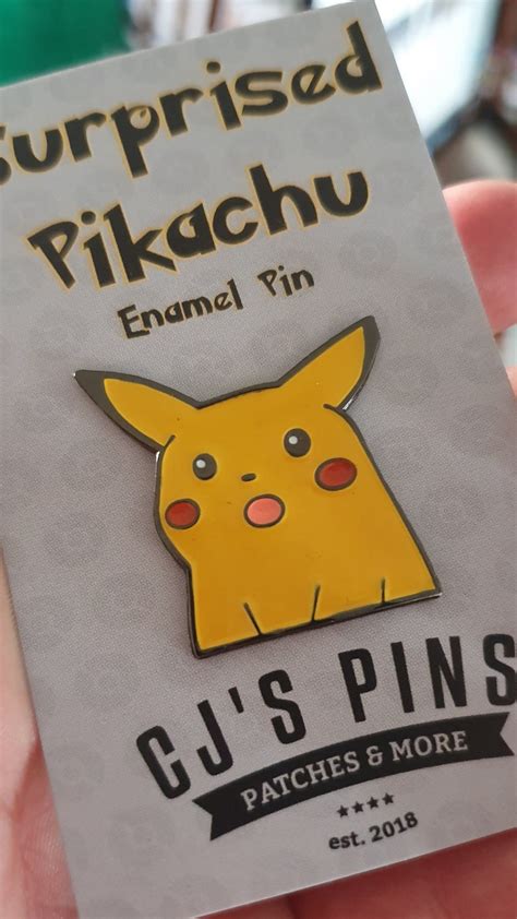 Surprised Pikachu Pin Lapel Pin Soft Enamel Pingame Etsy