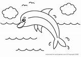 Coloring Dolphin Pages Cute Drawing Colour Dolphins Jump Kids Baby Wallpaper Splash Para Coloursdrawingwallpaper Print Heart Seç Ziyaret Pano Et sketch template