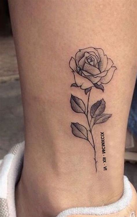 delicate small rose tattoo ideas  ankle vintage