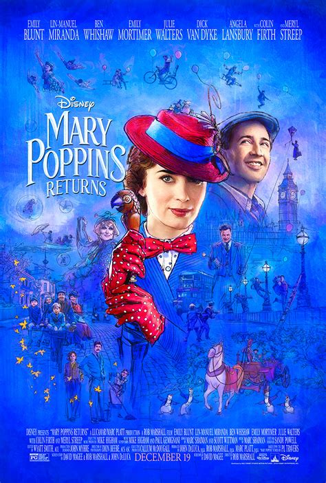 mary poppins returns trailer  poster reveal hand drawn animation dick van dyke