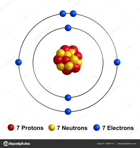 render struktury atomu azotu zdjecie stockowe  oorka