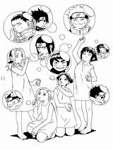 Naruto Pages Coloring Hinata Chibi Characters Template sketch template