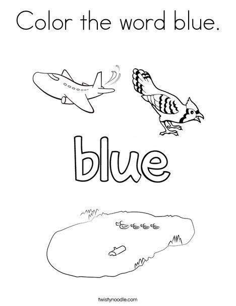 color  word blue coloring page twisty noodle color worksheets