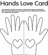 Coloring Hands Card Crayola Hand Pages Kids Crafts School Sunday Prayer Activities Print Bible Valentine Cut sketch template
