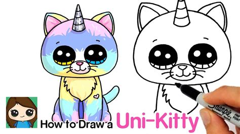how to draw a unicorn kitty easy beanie boos kitty
