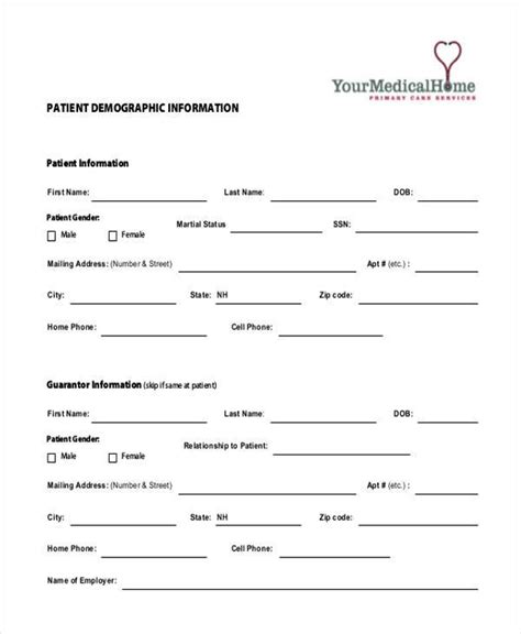 sample patient information forms   ms word