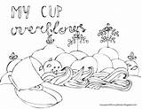 Coloring Cup Overflows Blessings God sketch template