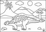 Coloring Pages Ankylosaurus Kids Dinosaurs Template sketch template
