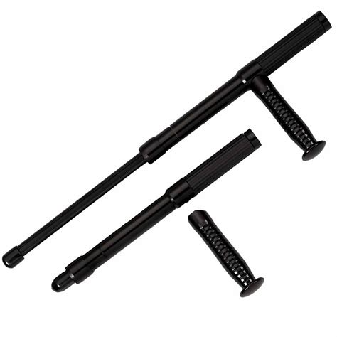 black collapsible baton  removable side handle