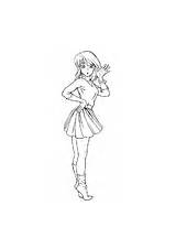 Coloring Girl Fille Pages Coloriage Sitting Assise Werewolf Cat Edupics sketch template