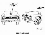 F100 Ford 1956 Template Truck Drawing Coloring sketch template