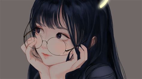 cute anime girl with glasses wallpapers wallpaper cave