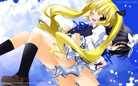 2girls blonde hair twintails yoshina hijiki anime wallpapers