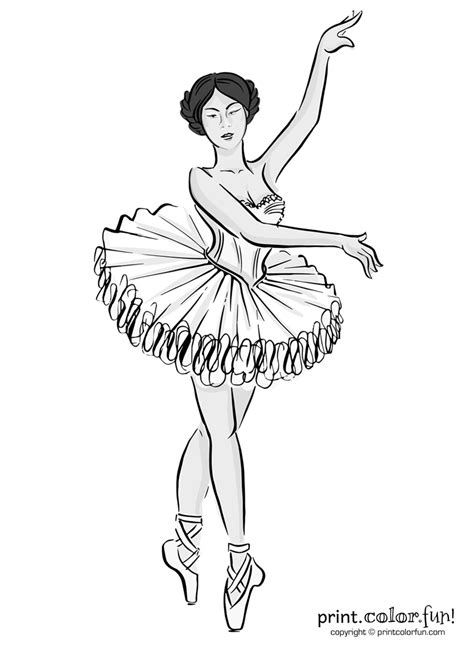 ballet dancer   tutu coloring page print color fun