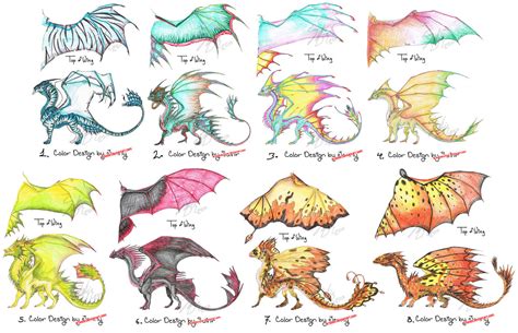 dragon color designs    bravebabysitter  deviantart