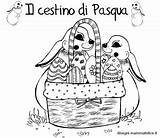 Pasqua Colorare Bambini Cestino Coniglietti Mammafelice sketch template