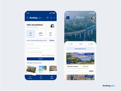 bookingcom mobile app redesign ui concept  sanoj dilshan  dribbble