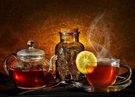A Cup Of Hot Tea With Lemon