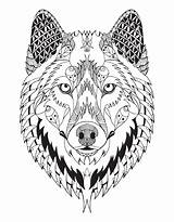 Mandala Wolf Coloring Mandalas sketch template