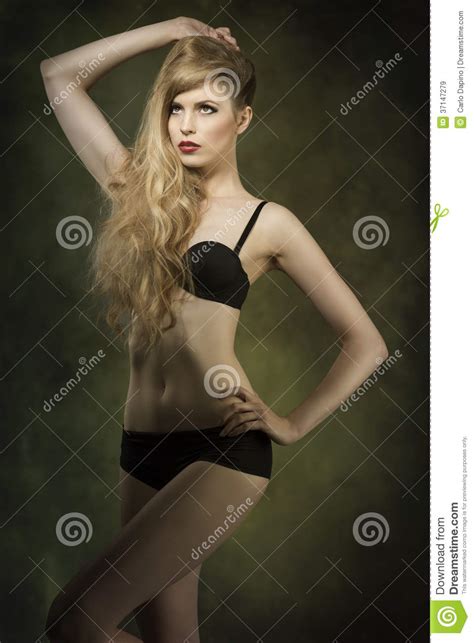 Woman With Black Underwear Royalty Free Stock Images Image 37147279