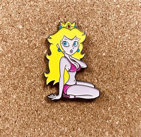 sexy videojuego princess peach bikini custom made pin brooch etsy