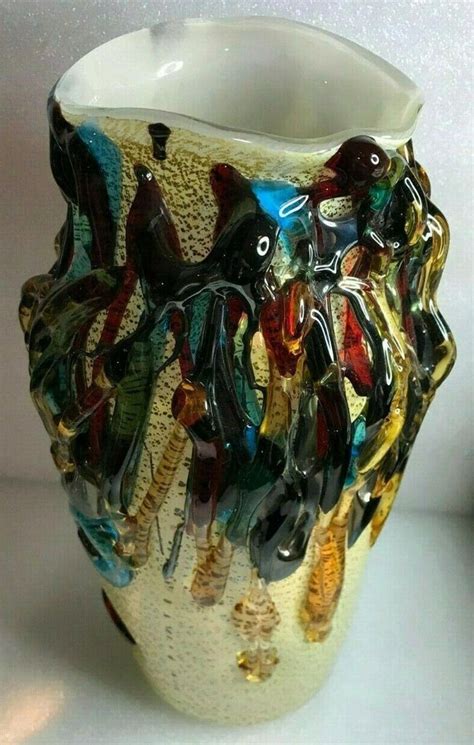 Large Murano Art Glass Face Vase Signed Sergio Costantini