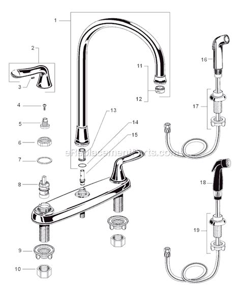 american standard colony soft  handle gooseneck kitchen faucet  ereplacementpartscom