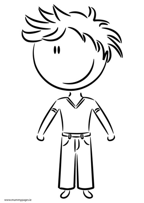boy  casual clothes colouring page mummypagesmummypagesie