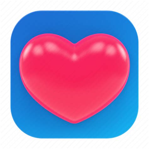 Heart App Mobile Like Romantic Love Web 3d Illustration