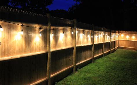 backyard fence lights ideas