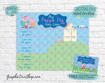 digital mickey mouse potty training chart  punch cards etsy