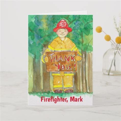 firefighter custom  card zazzlecom firefighter