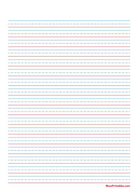 printable blue  red handwriting paper   portrait   paper