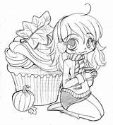 Chibi Coloring Pages Yampuff Girl Cupcake Spice Food Deviantart Pumpkin Manga Drawing Base Kawaii Print Choose Board Disney Draw Drawings sketch template