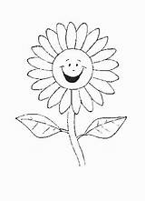 Sunflower Coloring Smiles Pages Plant sketch template