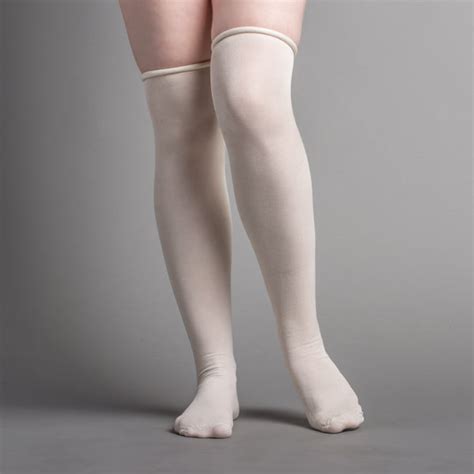 american duchess silk stockings ivory plain