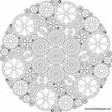Coloring Mandala Pages Flower sketch template