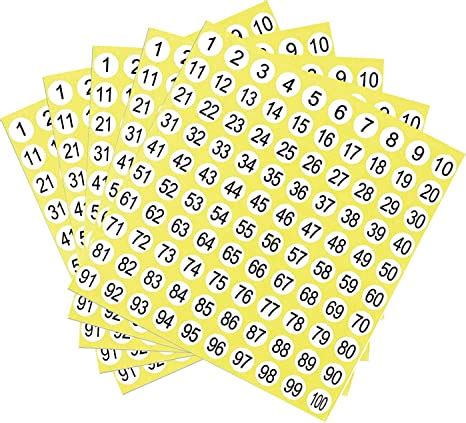 juhonnz number stickers sheets     adhesive numbered